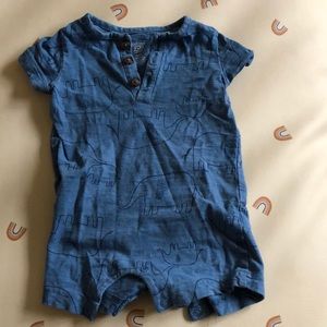 Blue Elephant Romper 6M
